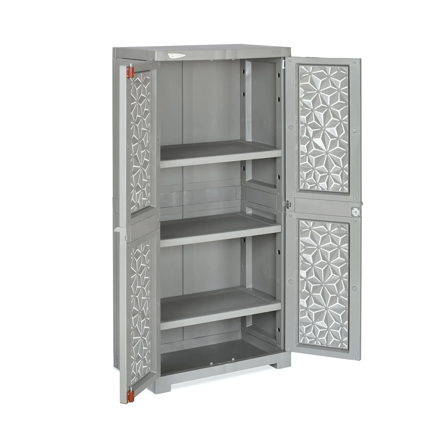 Nilkamal Freedom Mini Medium (FMM) Star Plastic Storage Cabinet (Haze Grey & Milky White) - Image 7