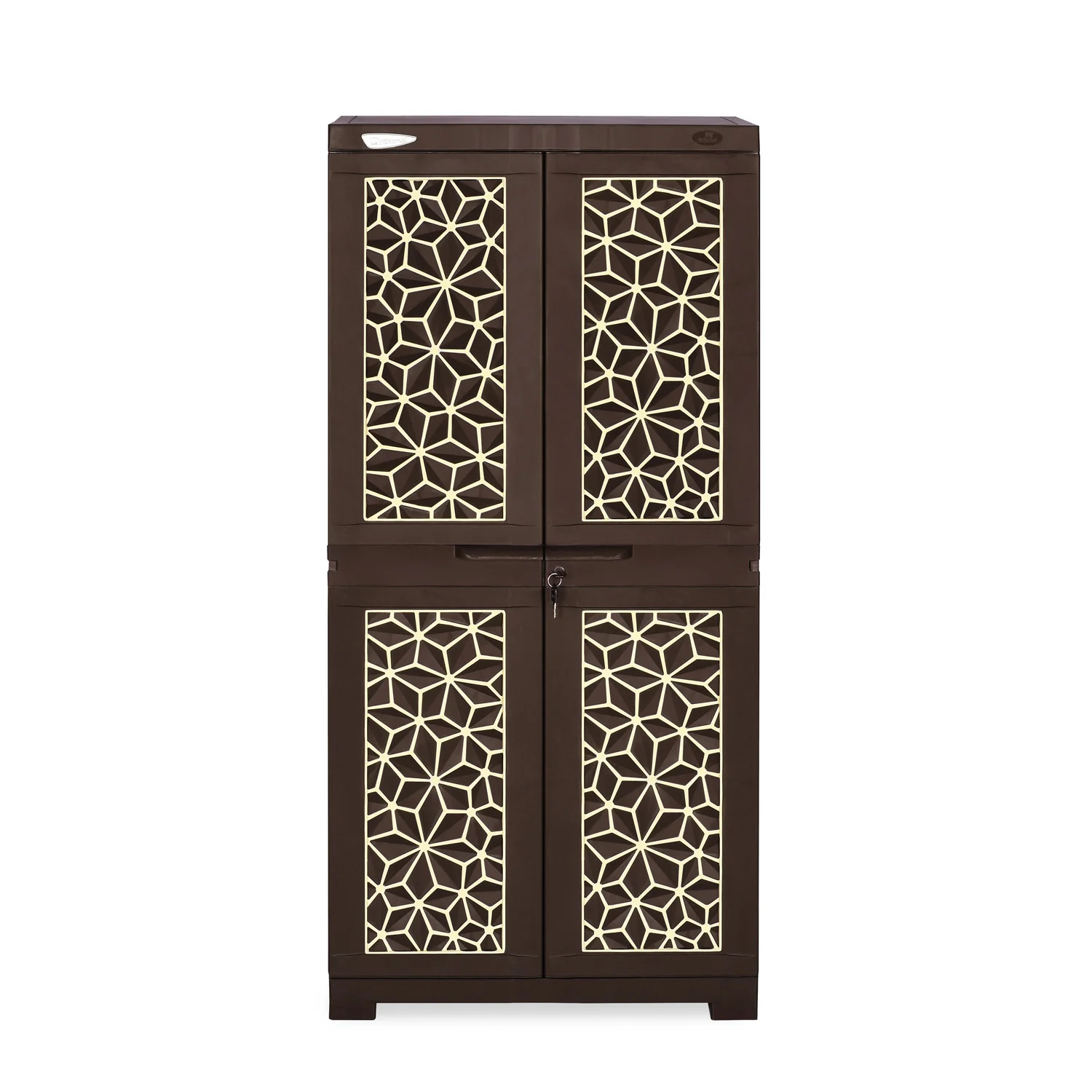 Nilkamal Freedom Mini Medium (FMM) Star Plastic Storage Cabinet (Weathered Brown & Biscuit) - Image 2