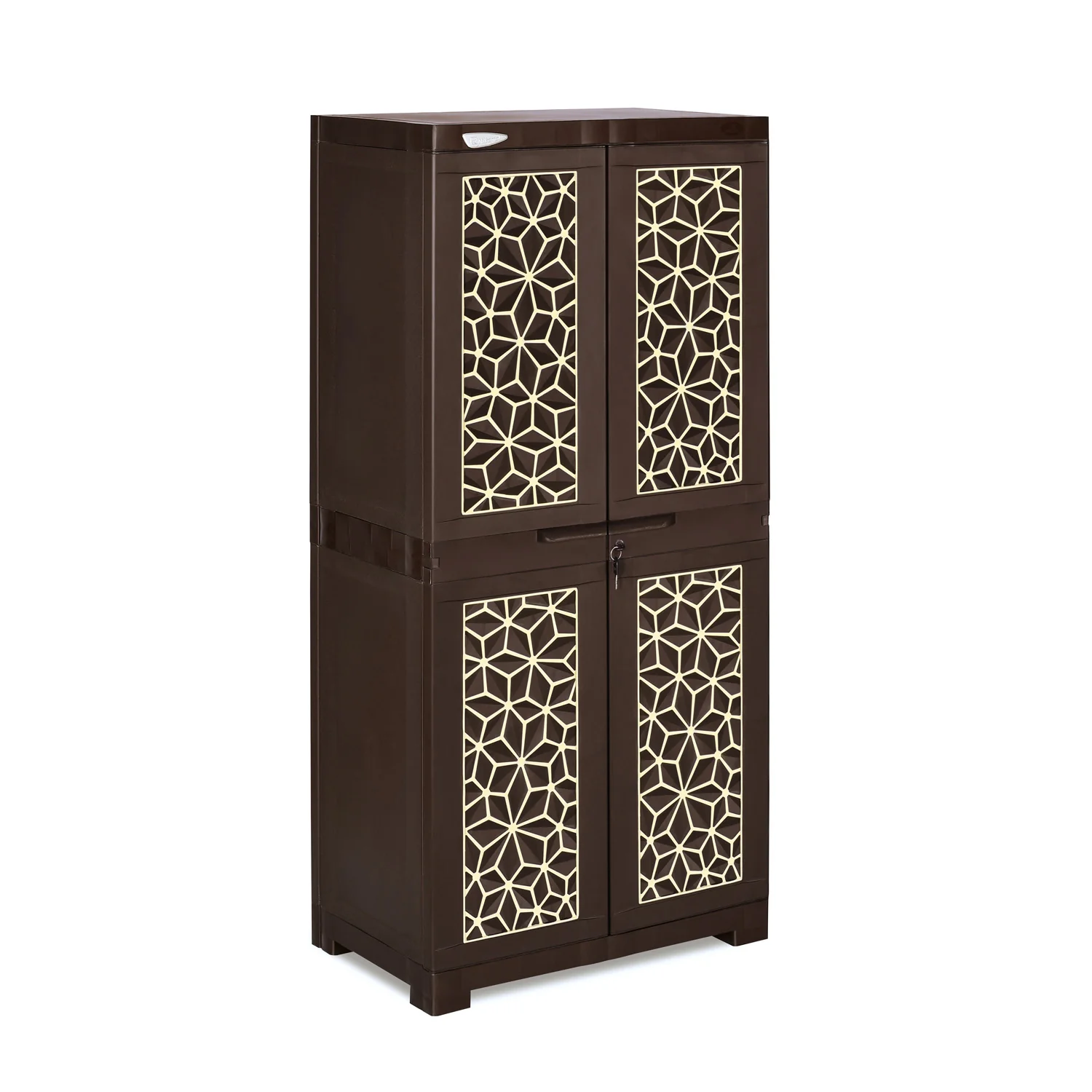 Nilkamal Freedom Mini Medium (FMM) Star Plastic Storage Cabinet (Weathered Brown & Biscuit) - Image 5