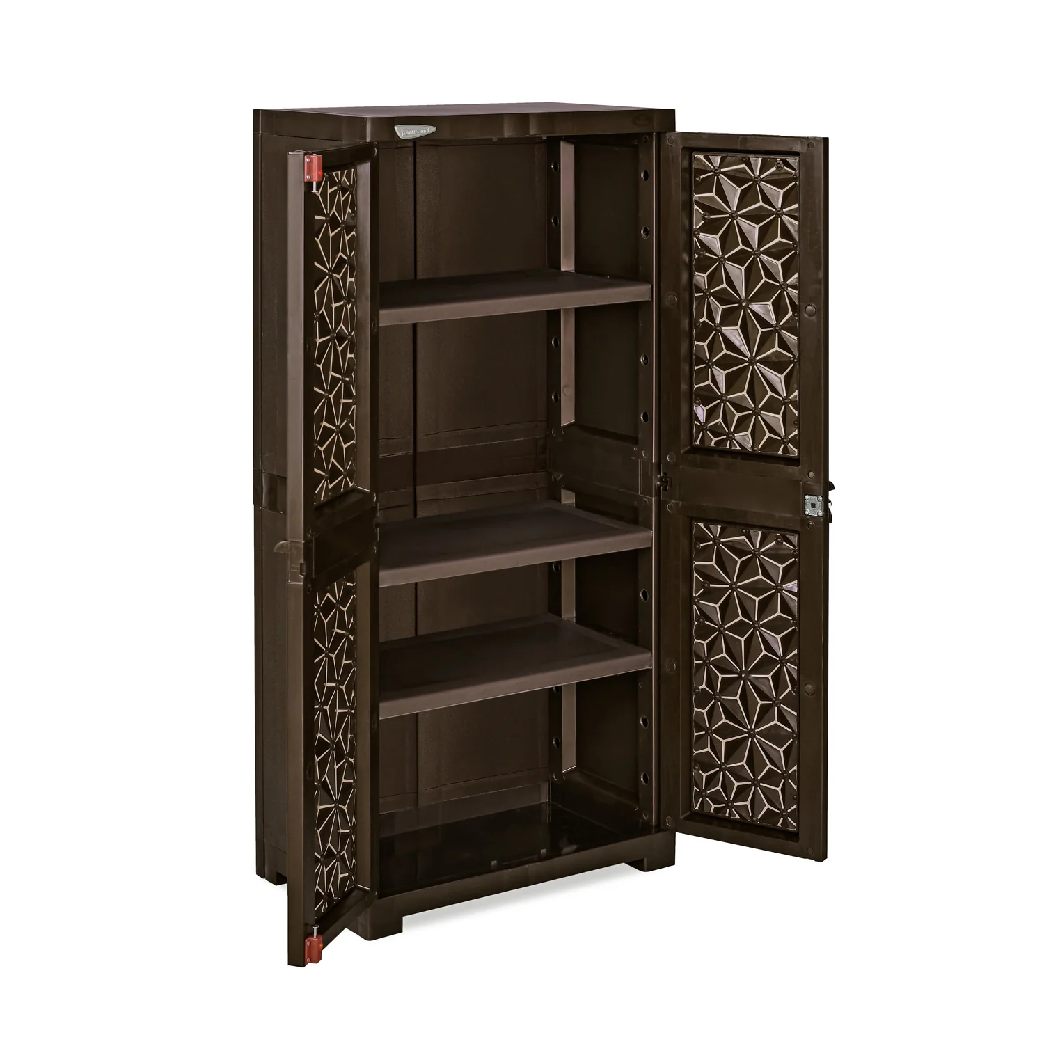Nilkamal Freedom Mini Medium (FMM) Star Plastic Storage Cabinet (Weathered Brown & Biscuit) - Image 7