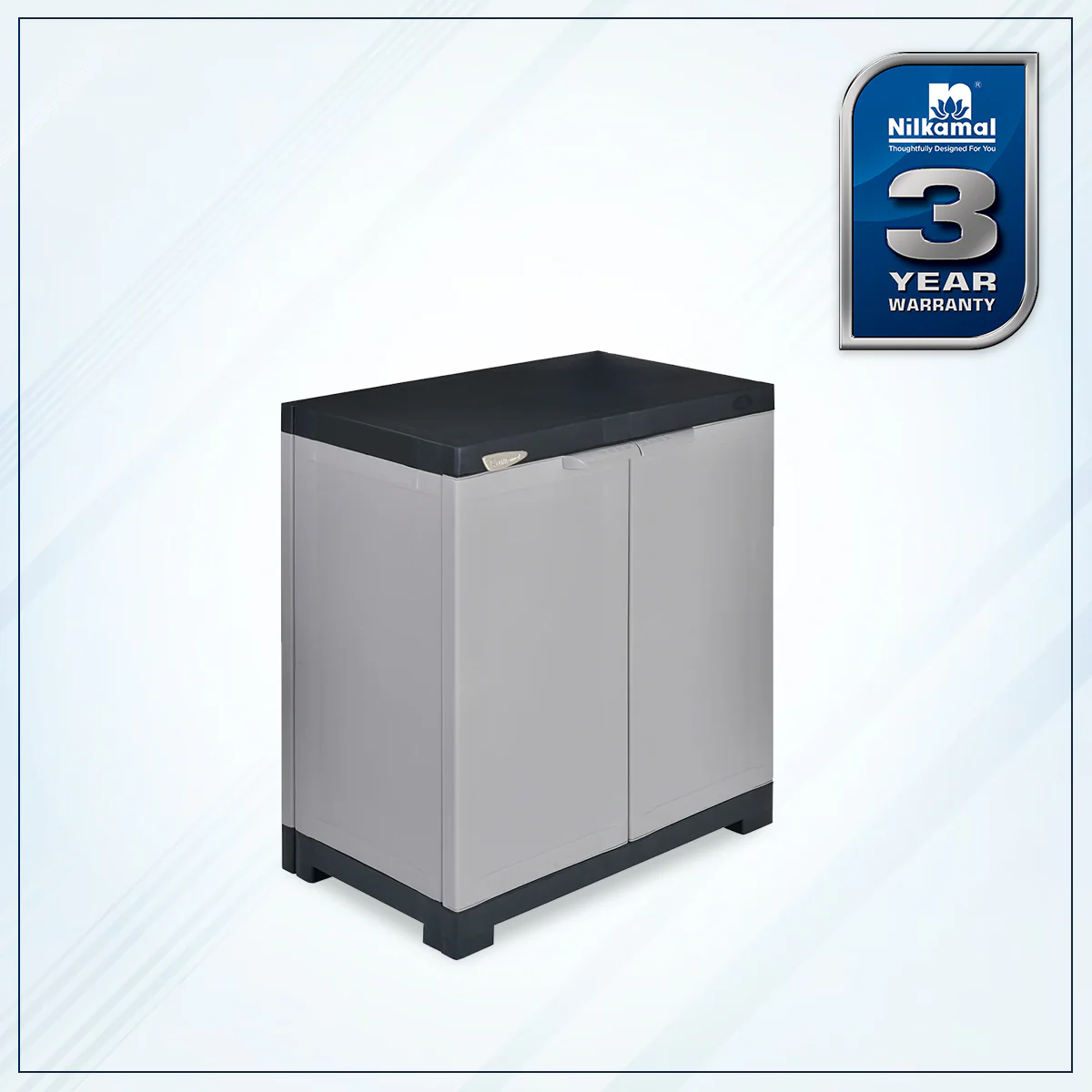 Nilkamal Freedom Mini Small (FMS) Plastic Storage Cabinet/Bookshelf (Haze Grey/Charcoal Grey) - Image 4