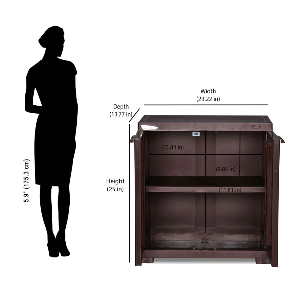 Nilkamal Freedom Mini Small (FMS) Plastic Storage Cabinet/Bookshelf (Weather Brown) - Image 9