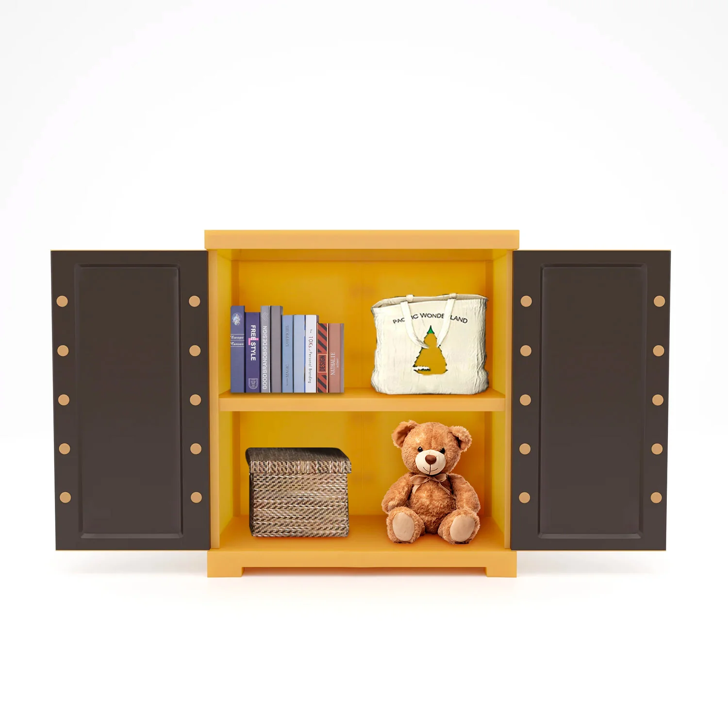 Nilkamal Freedom Mini Small (FMS) Plastic Storage Cabinet/Bookshelf (Weathered Brown / Biscuit) - Image 3