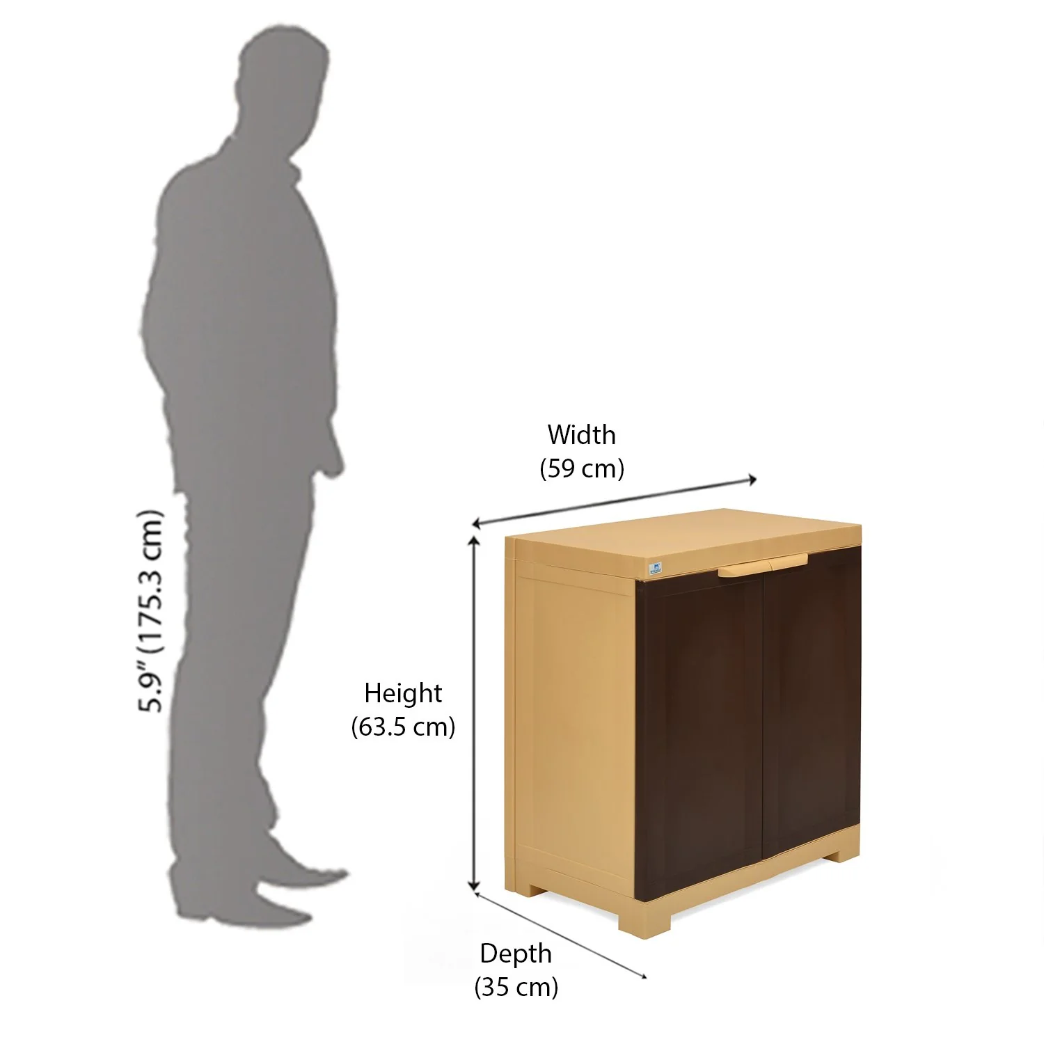 Nilkamal Freedom Mini Small (FMS) Plastic Storage Cabinet/Bookshelf (Weathered Brown / Biscuit) - Image 8