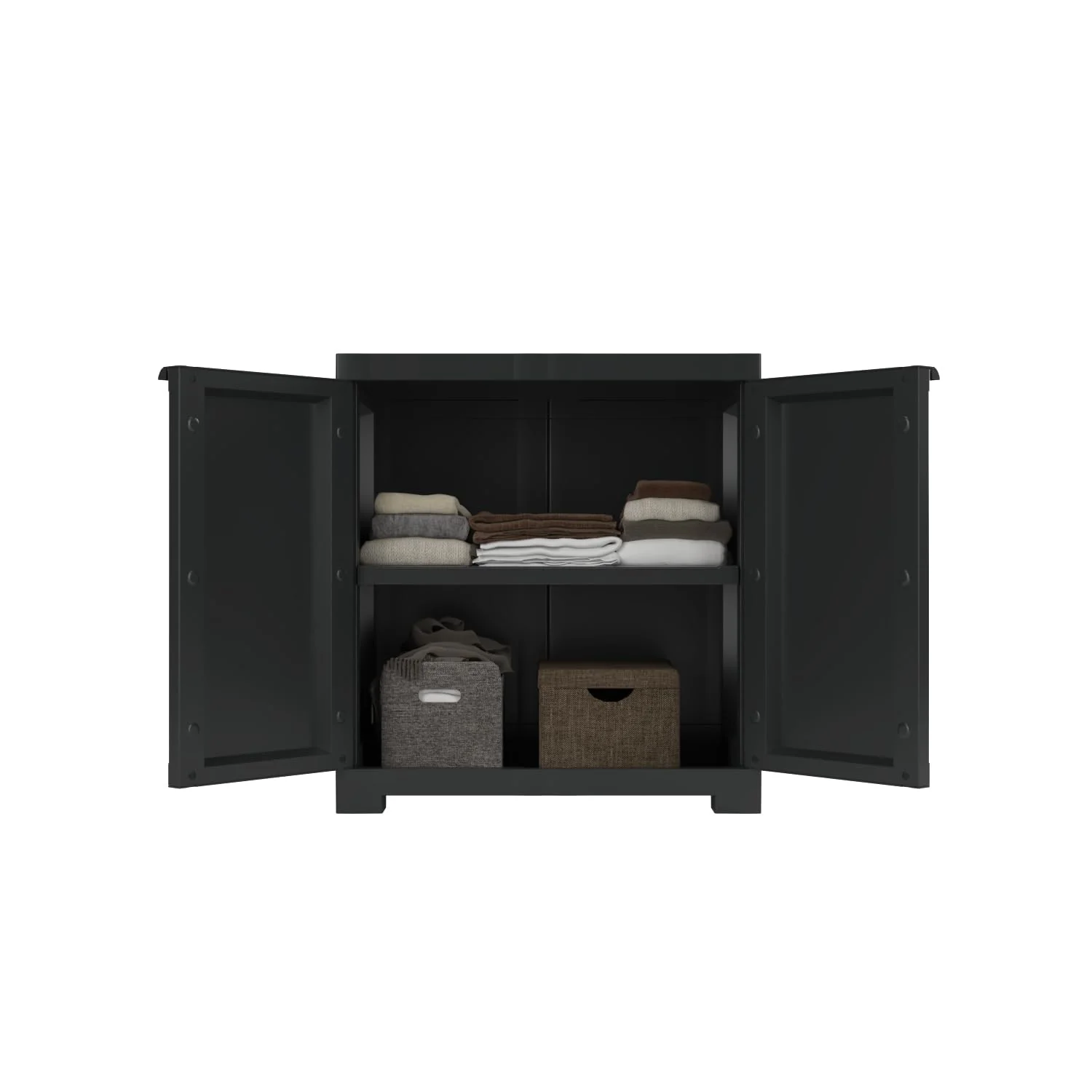 Nilkamal Freedom Small (FMS) Plastic Storage Cabinet (Charcoal Grey) - Image 3