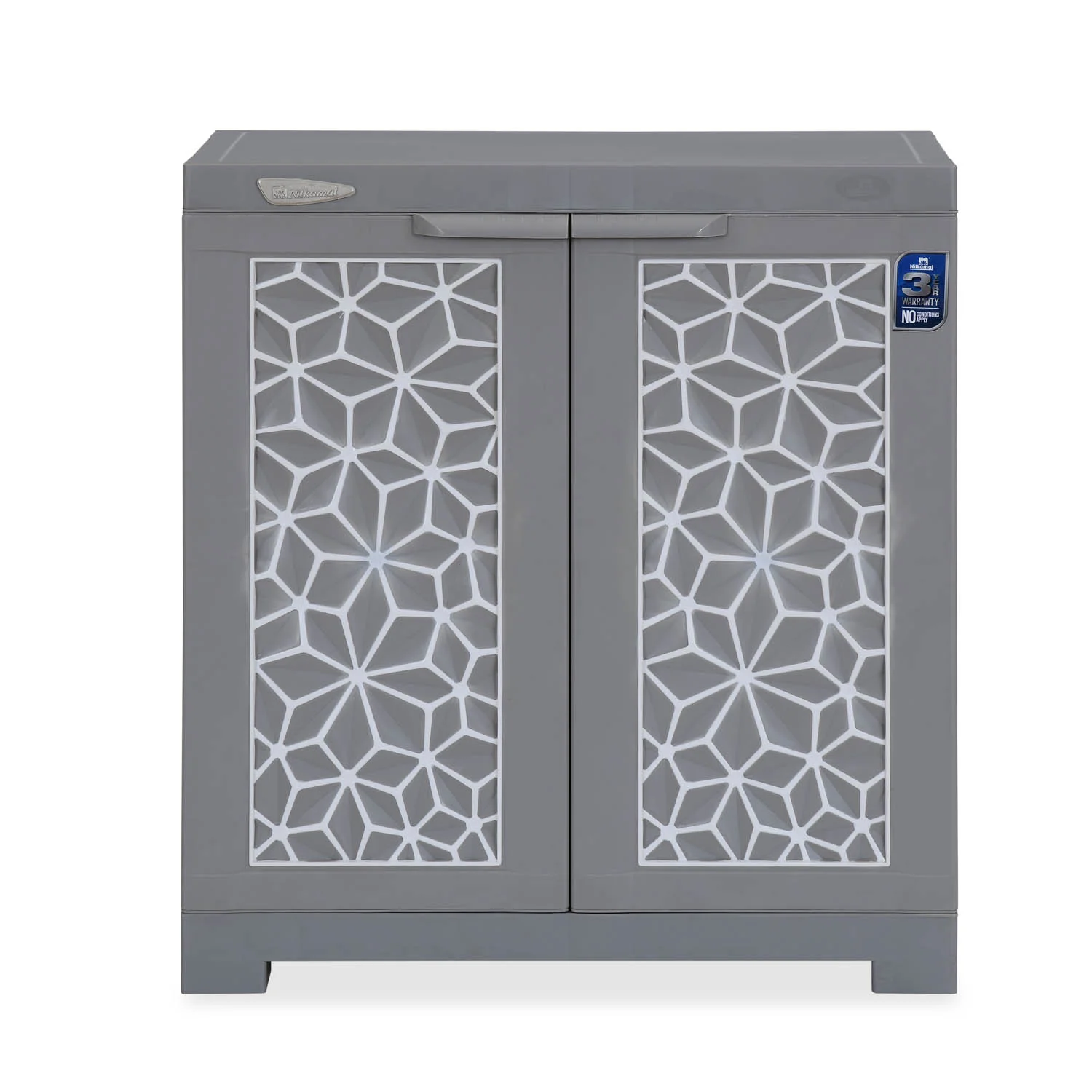 Nilkamal Freedom Star (FMSC09STR) Plastic Shoe Cabinet (Haze Grey & Milky White) - Image 2