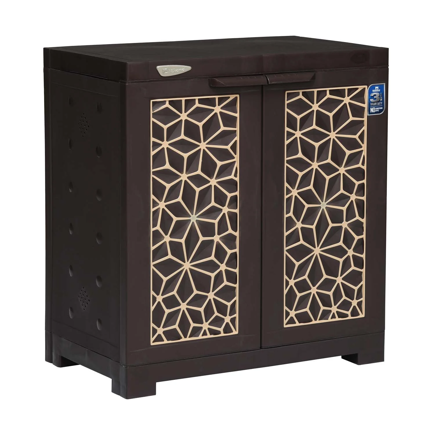 Nilkamal Freedom Star (FMSC09STR) Plastic Shoe Cabinet (Weather Brown & Biscuit) - Image 5