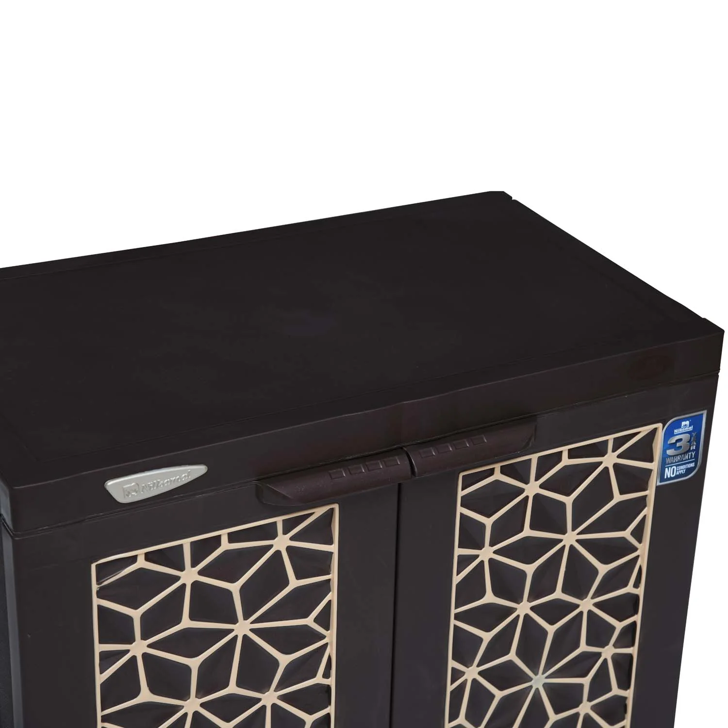 Nilkamal Freedom Star (FMSC09STR) Plastic Shoe Cabinet (Weather Brown & Biscuit) - Image 6