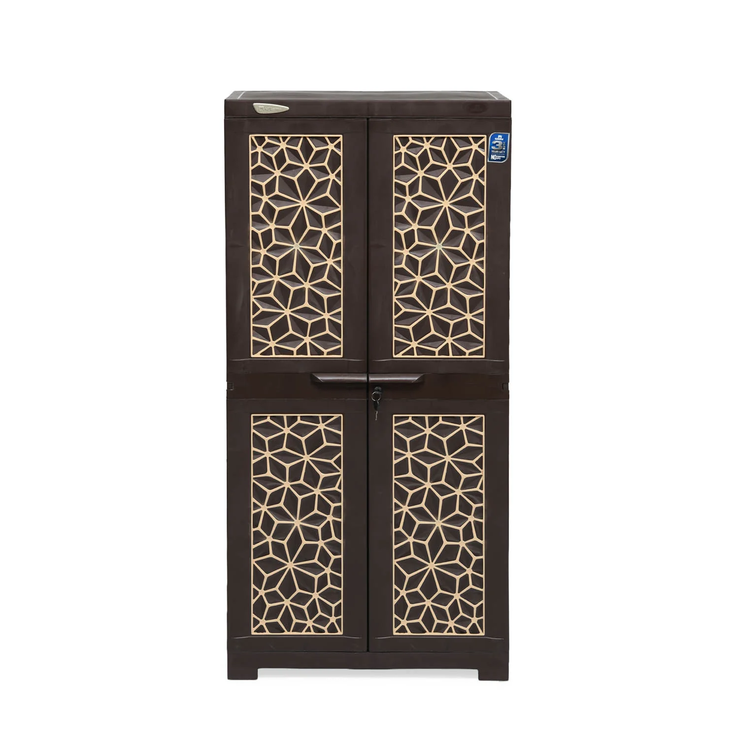 Nilkamal Freedom Star (FMSC18STR) Plastic Shoe Cabinet (Weather Brown & Biscuit) - Image 2