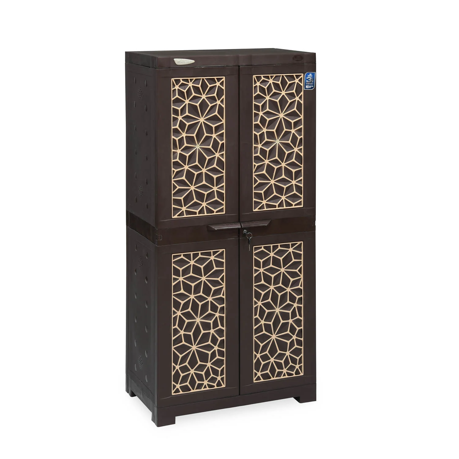 Nilkamal Freedom Star (FMSC18STR) Plastic Shoe Cabinet (Weather Brown & Biscuit) - Image 4