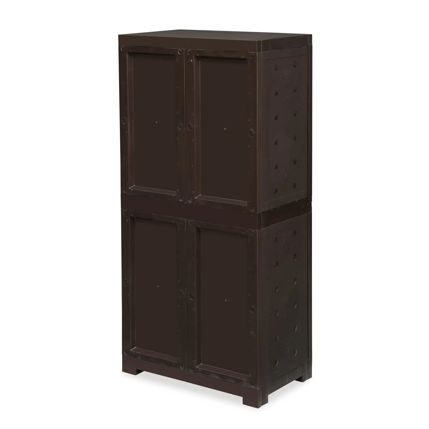 Nilkamal Freedom Star (FMSC18STR) Plastic Shoe Cabinet (Weather Brown & Biscuit) - Image 6