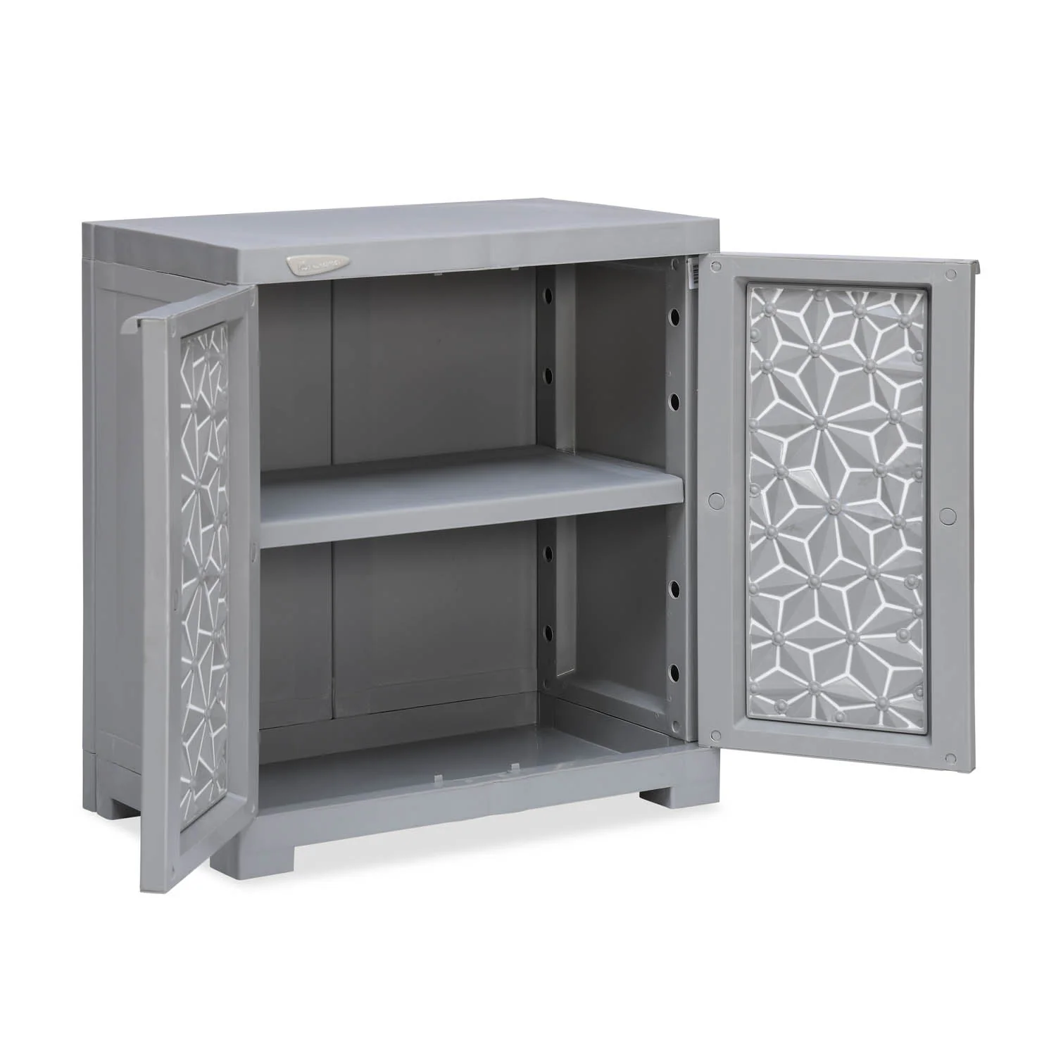 Nilkamal Freedom Star Small (FMSSTAR) Plastic Storage Cabinet (Haze Grey & Milky White) - Image 4