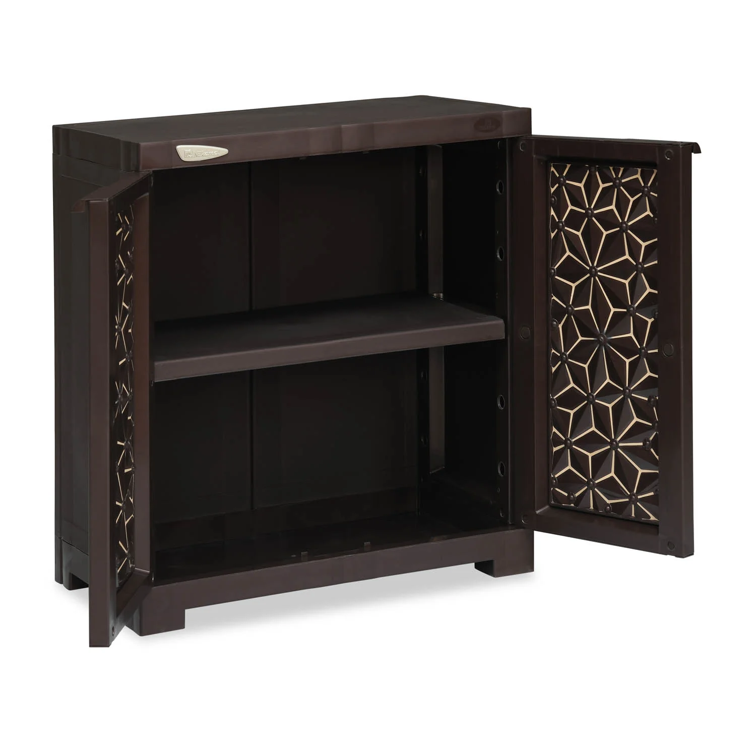 Nilkamal Freedom Star Small (FMSSTAR) Plastic Storage Cabinet (Weather Brown & Biscuit) - Image 4