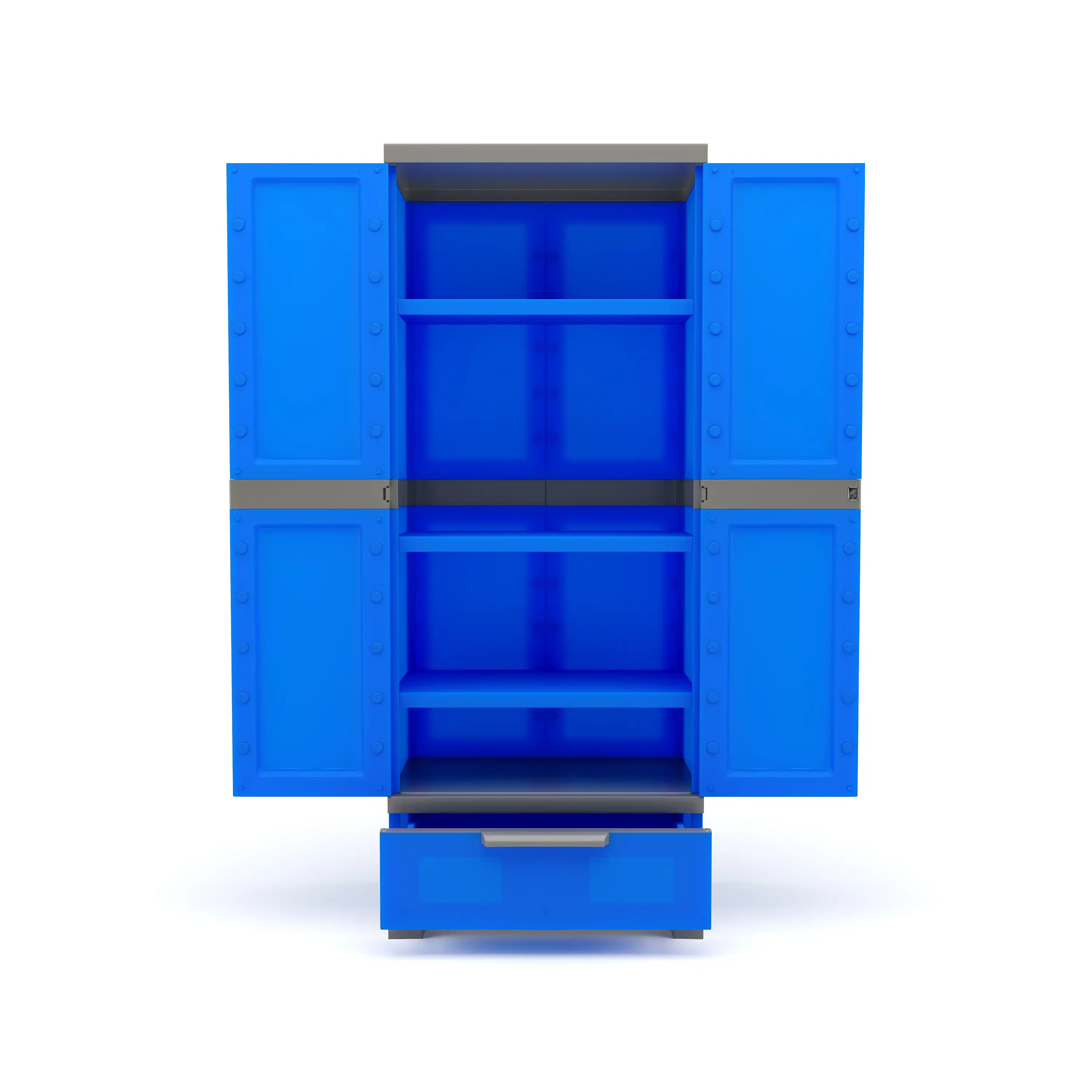 Nilkamal Freedom FMDR 1B Plastic Storage Cabinet with 1 Drawer (Deep Blue / Grey) - Image 5