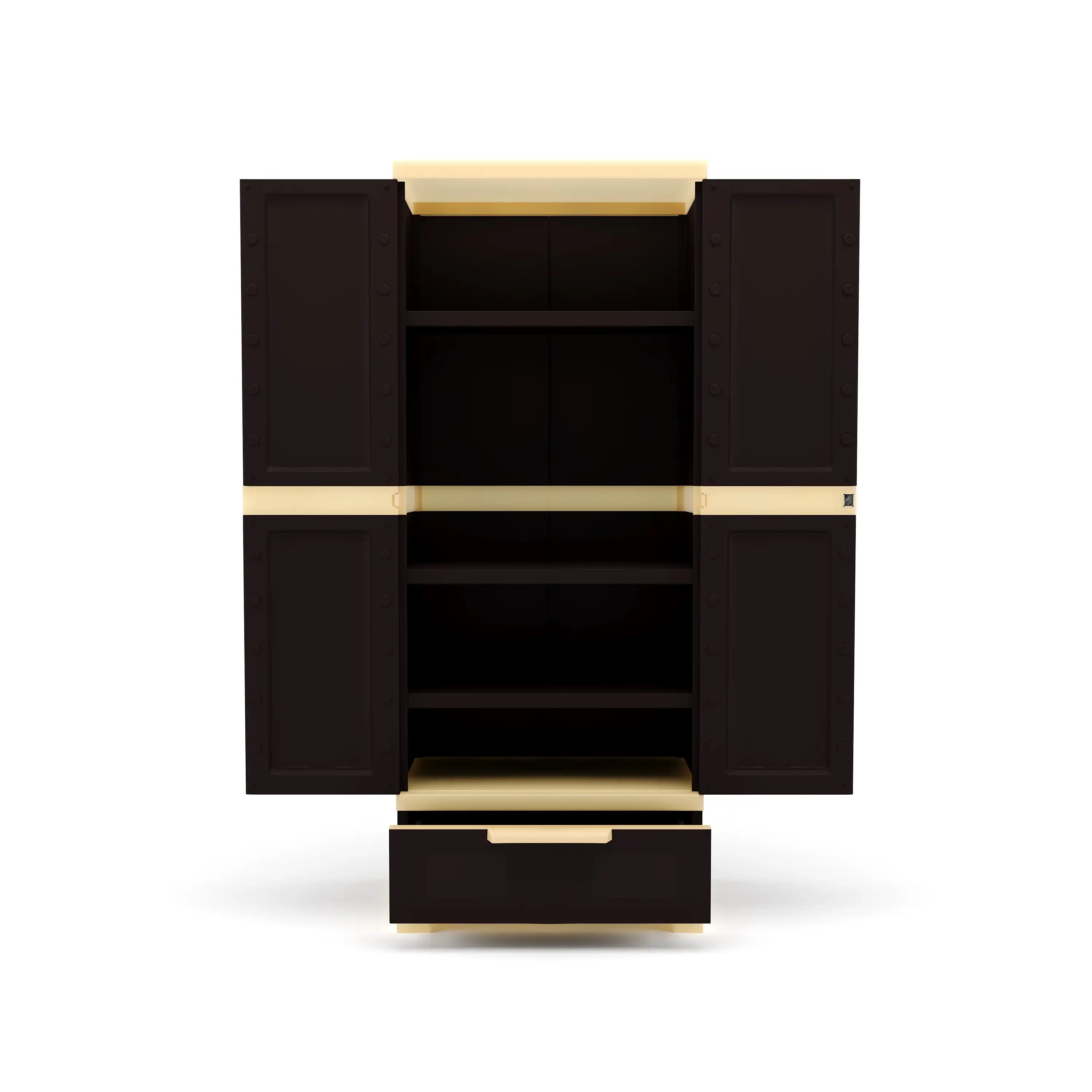 Nilkamal Freedom FMDR 1B Plastic Storage Cabinet with 1 Drawer (Weathered Brown / Biscuit) - Image 5