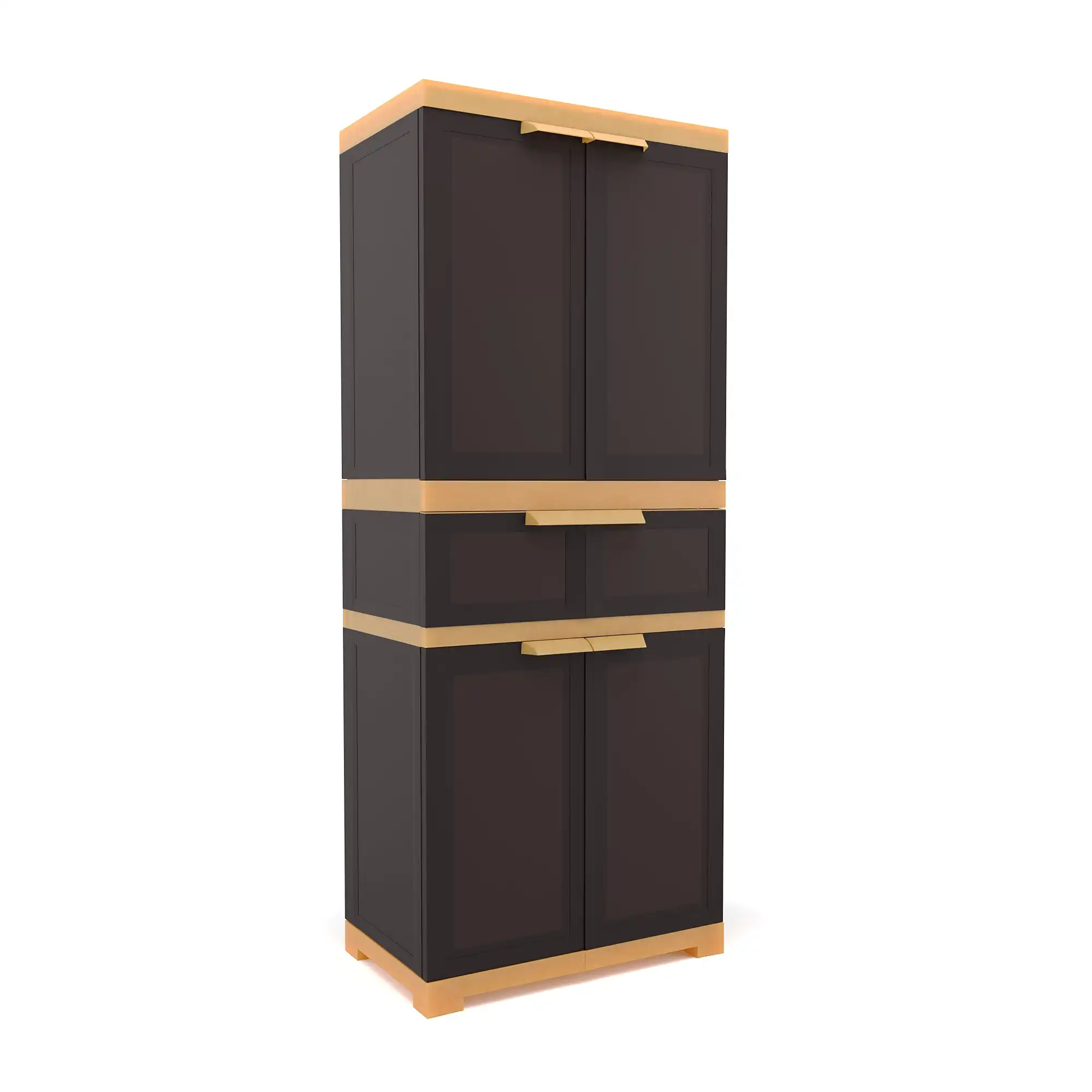 Nilkamal Freedom FMDR 1C Plastic Cabinet with 1 Drawer (Brown & Biscuit) - Image 4