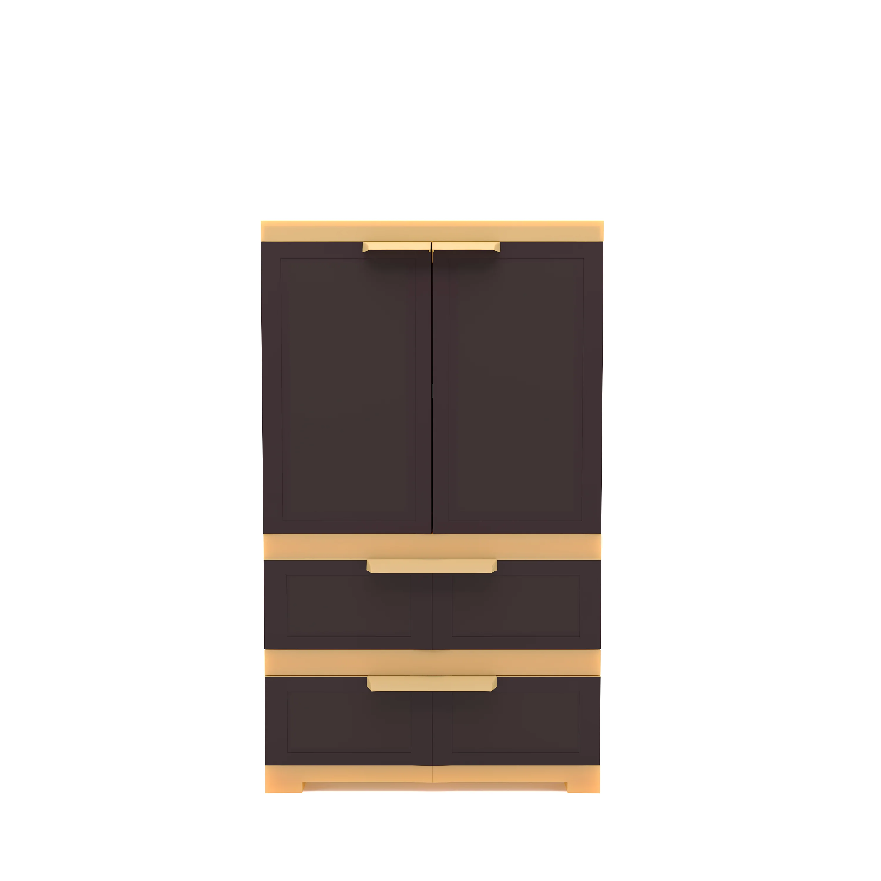 Nilkamal Freedom FMDR 2B Plastic Storage Cabinet with 2 Drawer (Weathered Brown / Biscuit) - Image 3