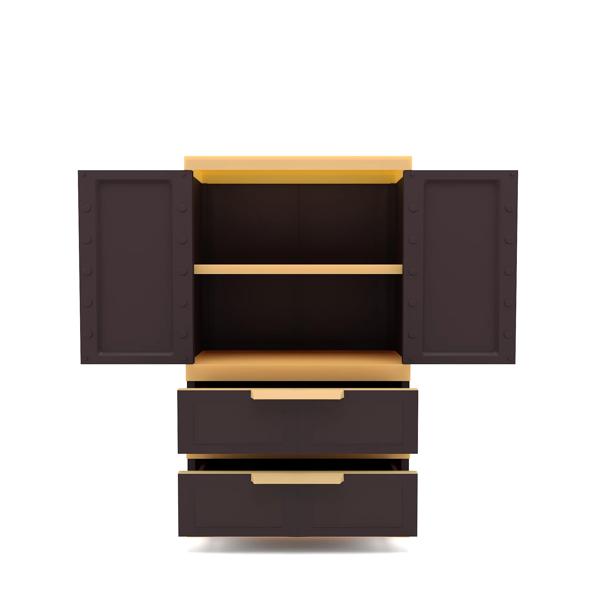 Nilkamal Freedom FMDR 2B Plastic Storage Cabinet with 2 Drawer (Weathered Brown / Biscuit) - Image 5