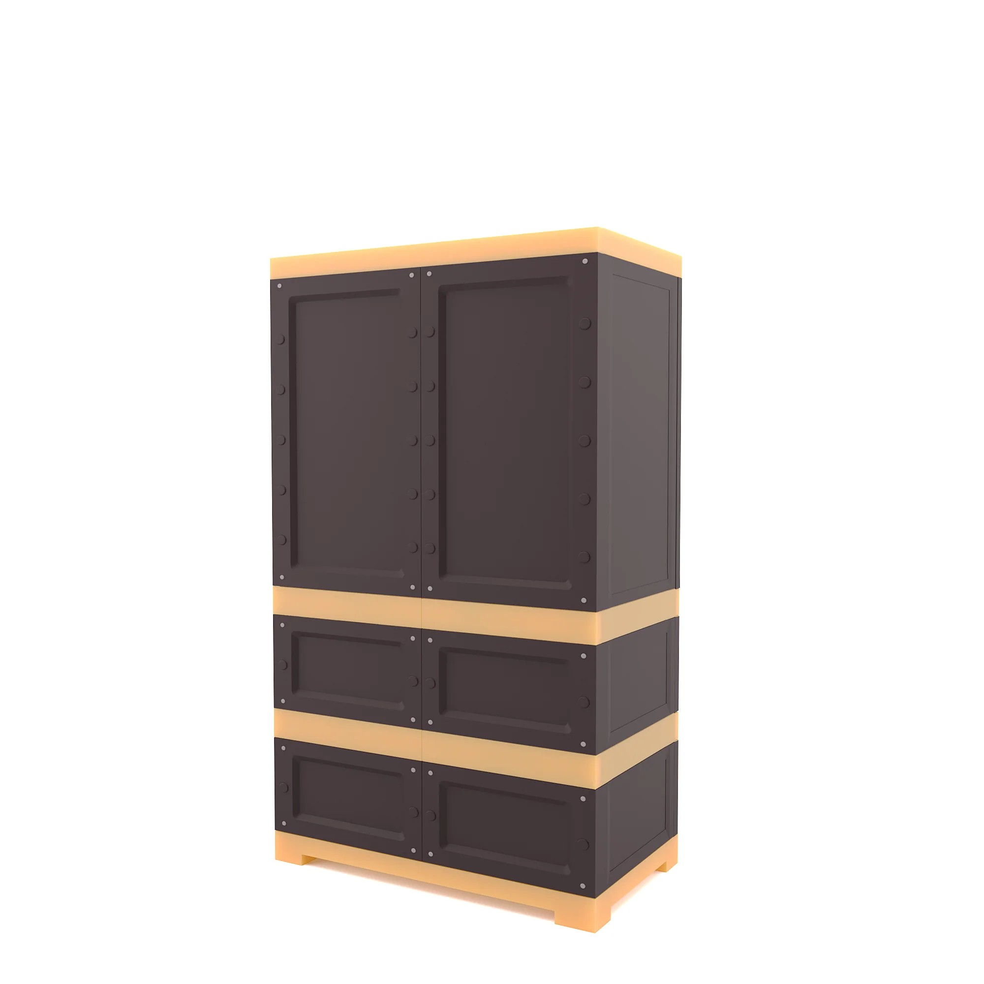 Nilkamal Freedom FMDR 2B Plastic Storage Cabinet with 2 Drawer (Weathered Brown / Biscuit) - Image 6