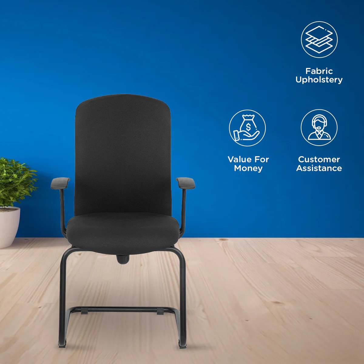 Nilkamal Gary Visitor Chair (Black) - Image 3
