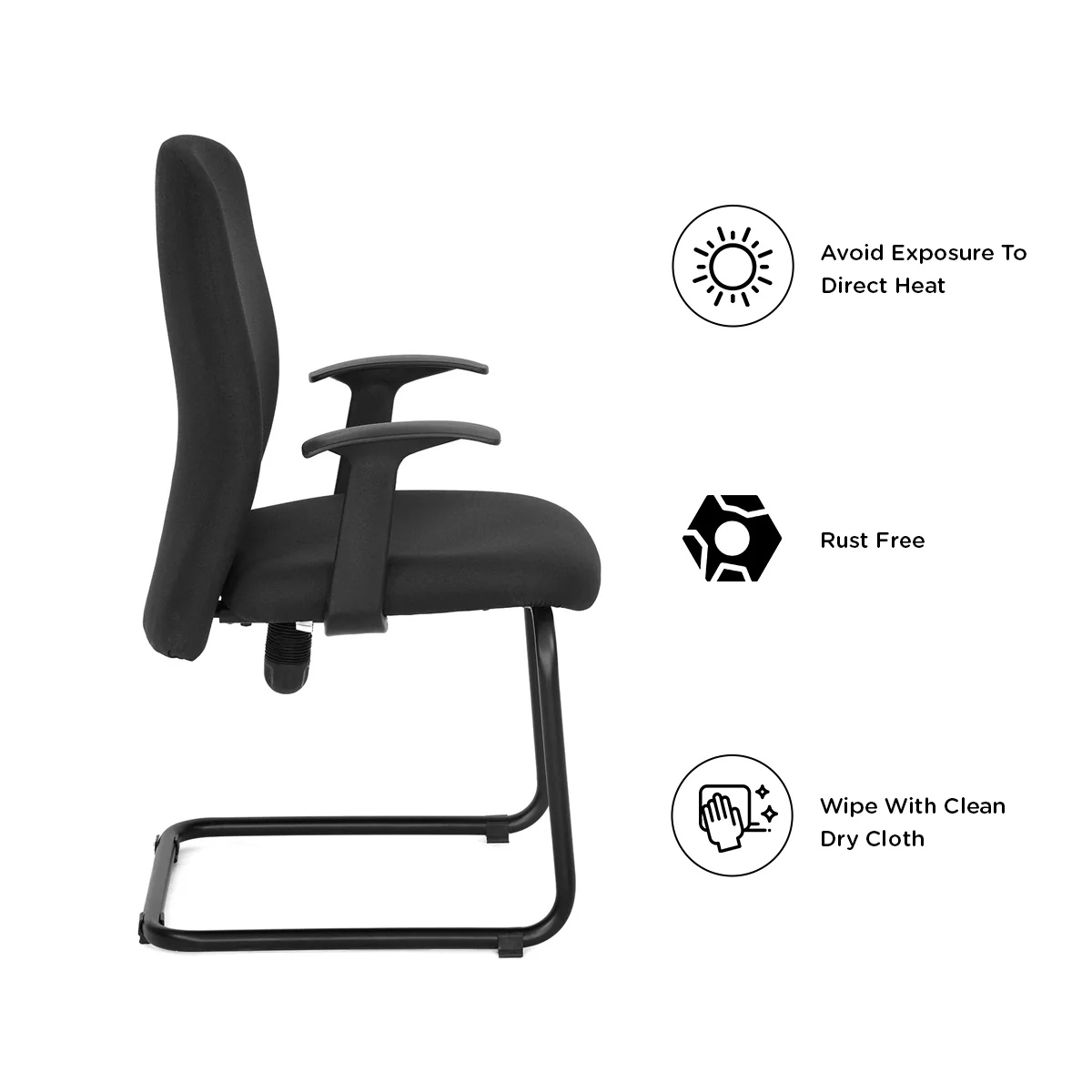Nilkamal Gary Visitor Chair (Black) - Image 4