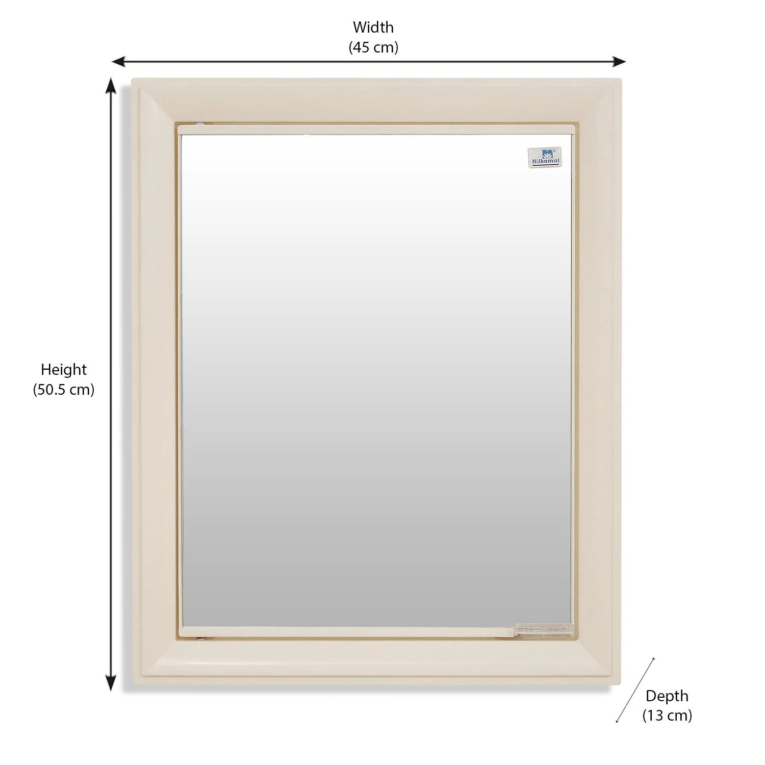 Nilkamal Gem Plastic Cabinet with Mirror (Ivory) - Image 6