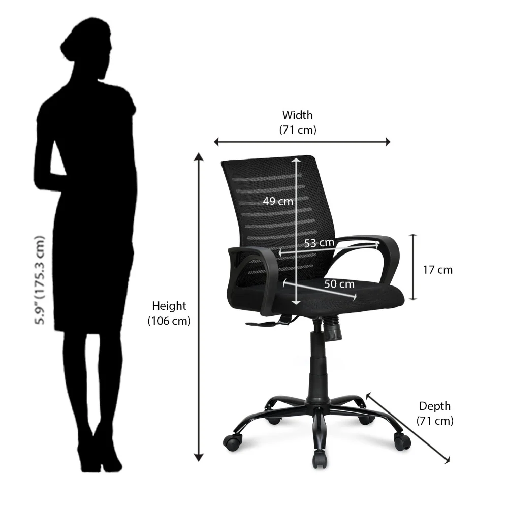 Nilkamal Giza Mid Back Office Chair - Image 10
