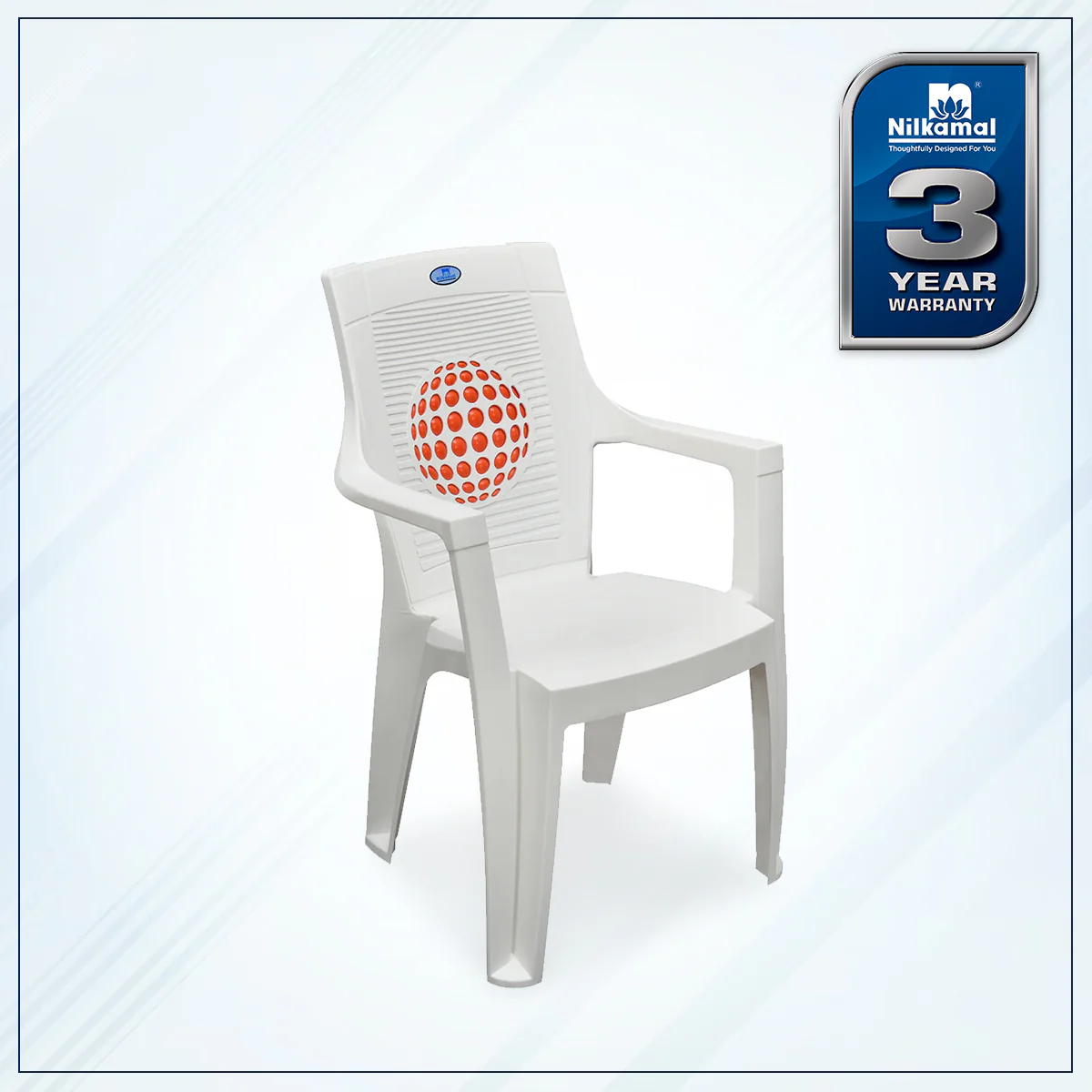 Nilkamal Globe 3D Plastic Arm Chair - Image 2