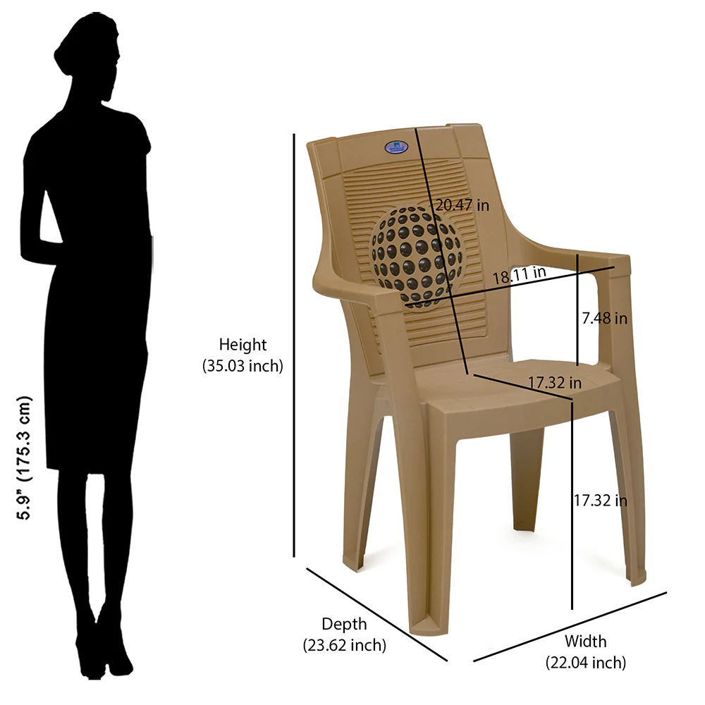 Nilkamal Globe 3D Plastic Arm Chair - Image 20