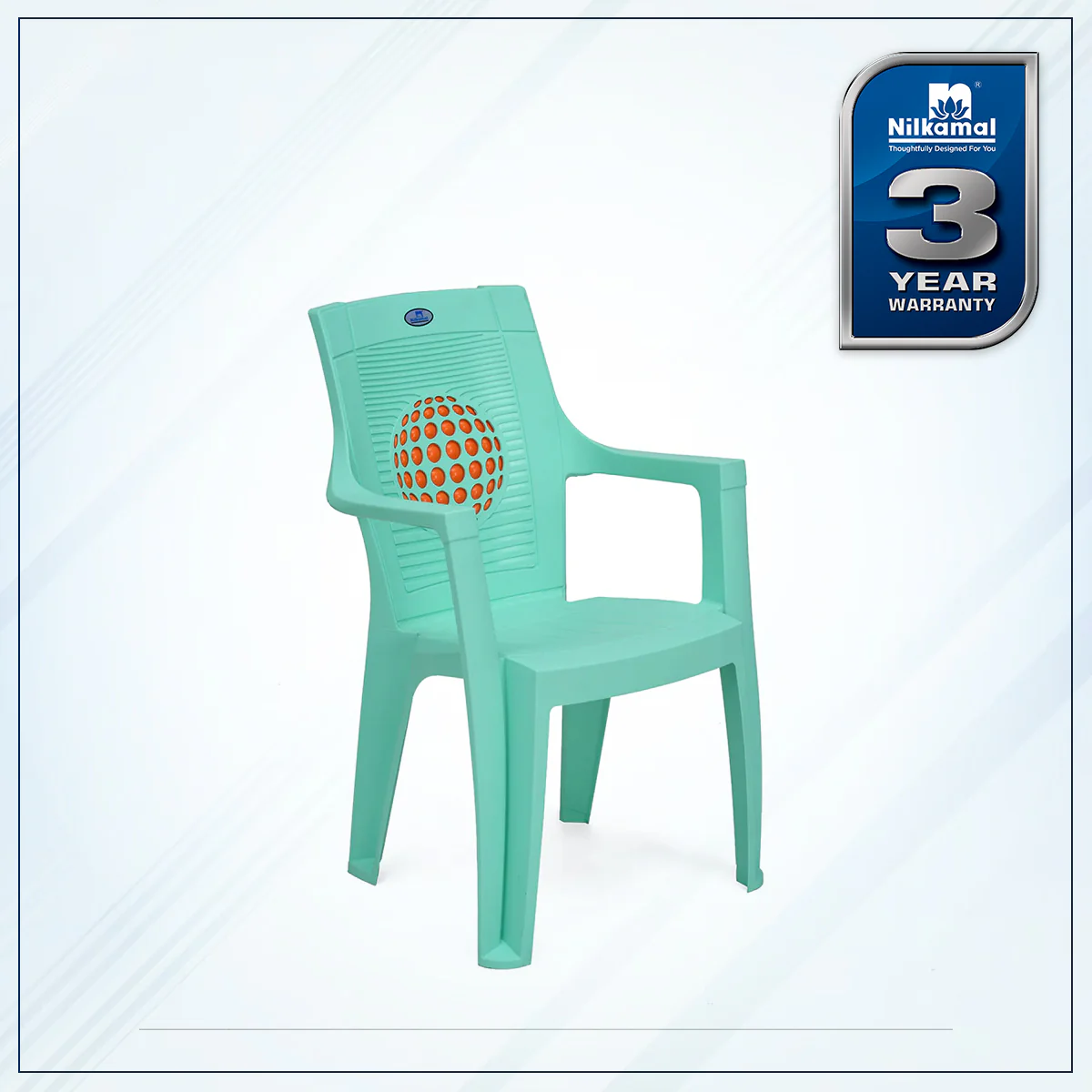 Nilkamal Globe 3D Plastic Arm Chair - Image 22