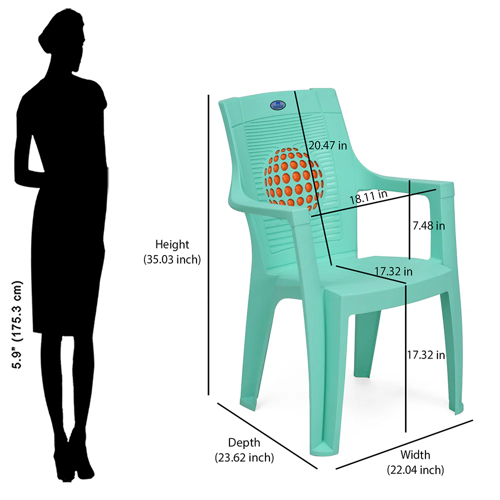 Nilkamal Globe 3D Plastic Arm Chair - Image 30