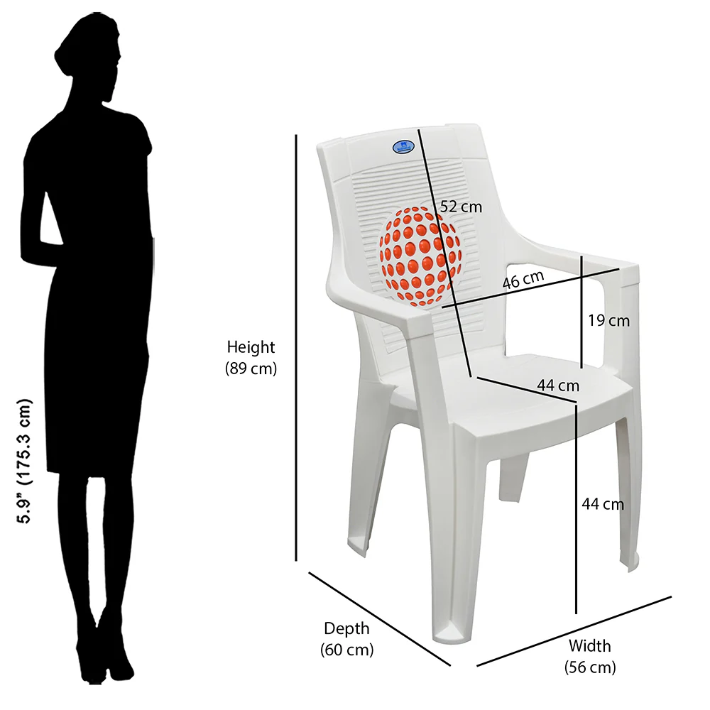Nilkamal Globe 3D Plastic Arm Chair - Image 9