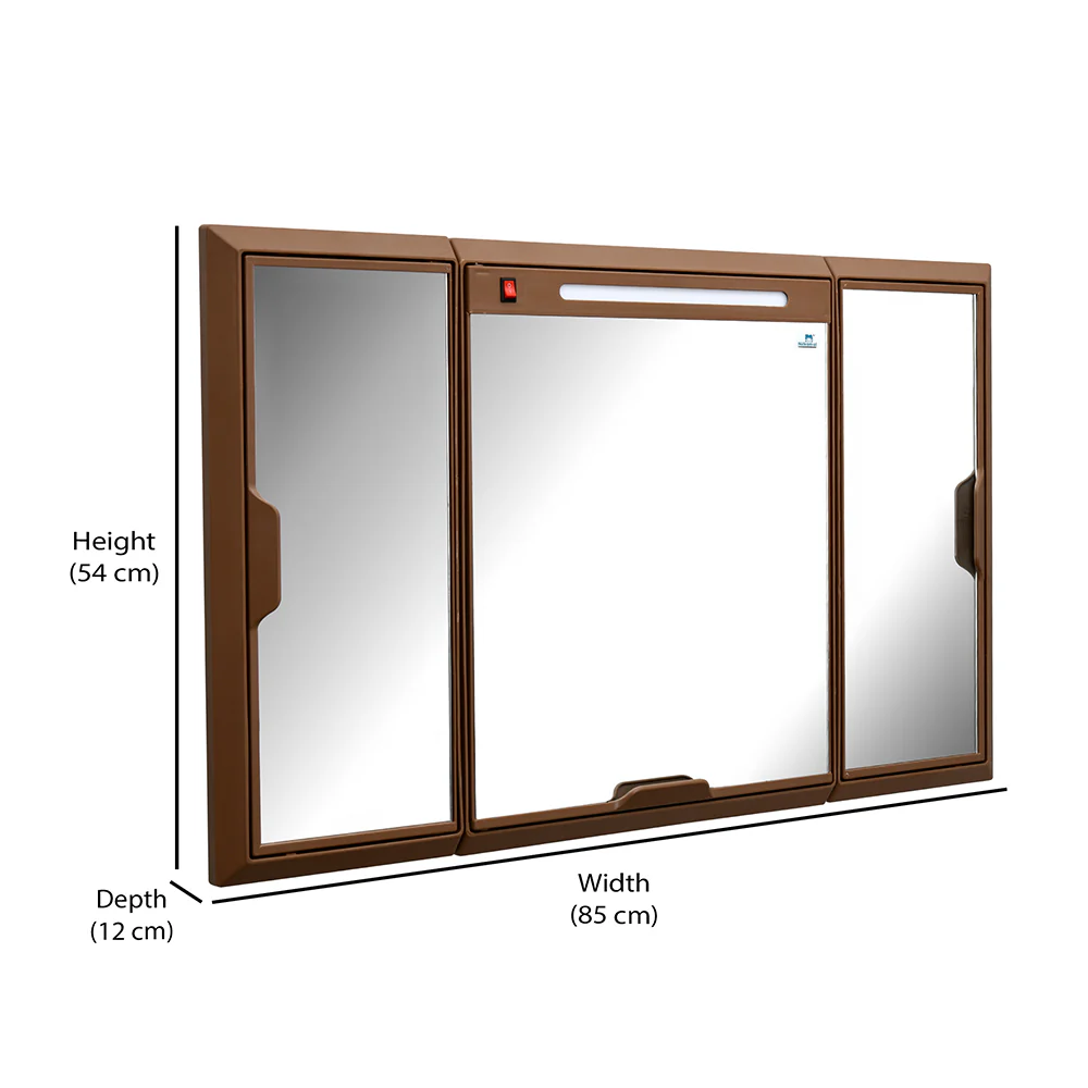 Nilkamal Glory Plastic Cabinet Set with Mirror and LED Diffused Light - Image 10