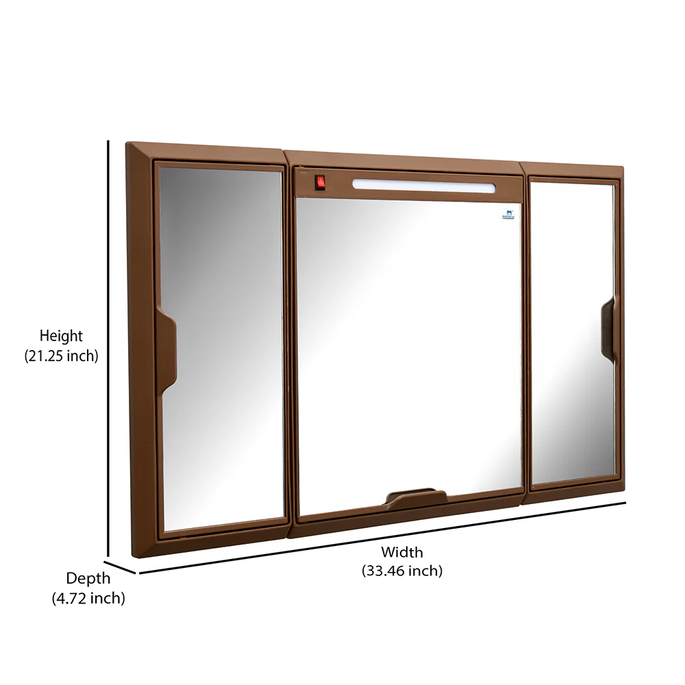 Nilkamal Glory Plastic Cabinet Set with Mirror and LED Diffused Light - Image 11