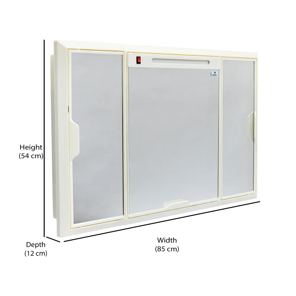 Nilkamal Glory Plastic Cabinet Set with Mirror and LED Diffused Light - Image 29