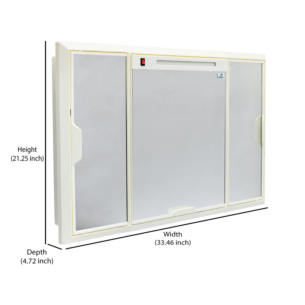 Nilkamal Glory Plastic Cabinet Set with Mirror and LED Diffused Light - Image 32