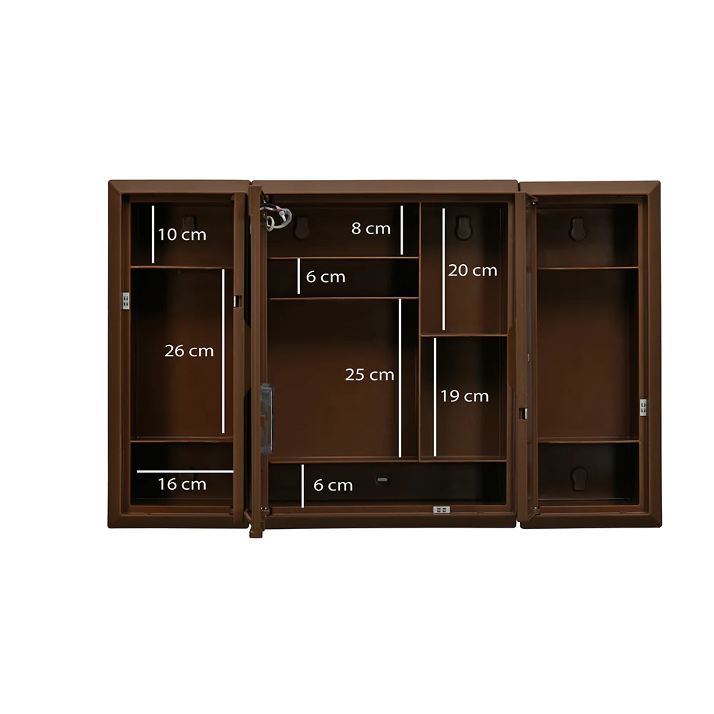 Nilkamal Glory Plastic Cabinet Set with Mirror and LED Diffused Light - Image 8