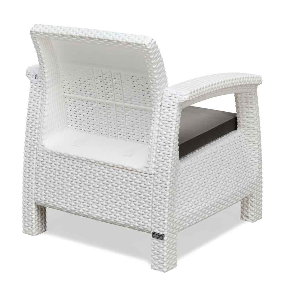 Nilkamal Goa Plastic 1 Seater Sofa with Cushion (Milky White and Grey) - Image 7