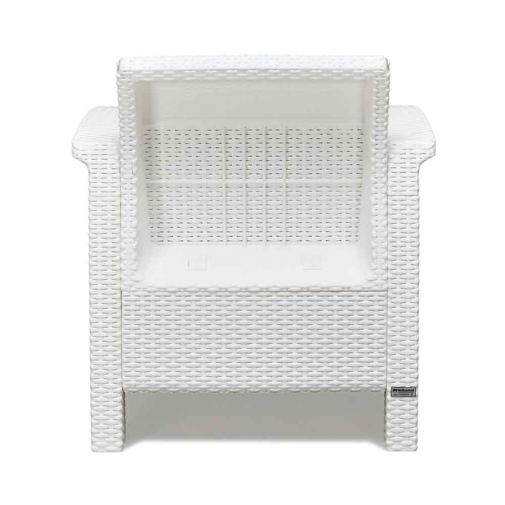 Nilkamal Goa Plastic 1 Seater Sofa with Cushion (Milky White and Grey) - Image 8
