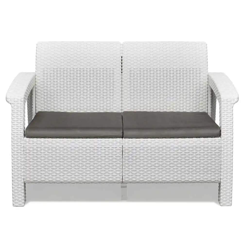 Nilkamal Goa Plastic 2 Seater Sofa with Cushion (Milky White and Grey) - Image 4