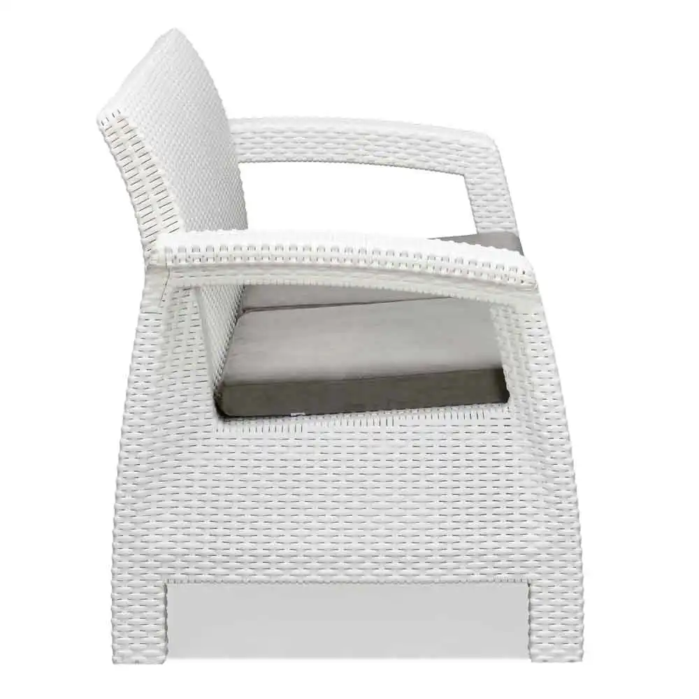 Nilkamal Goa Plastic 2 Seater Sofa with Cushion (Milky White and Grey) - Image 6