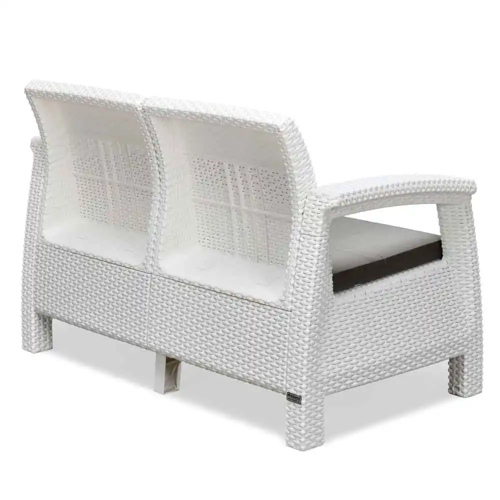 Nilkamal Goa Plastic 2 Seater Sofa with Cushion (Milky White and Grey) - Image 7