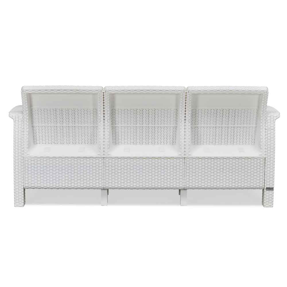 Nilkamal Goa Plastic 3 Seater Sofa with Cushion (Milky White and Grey) - Image 8