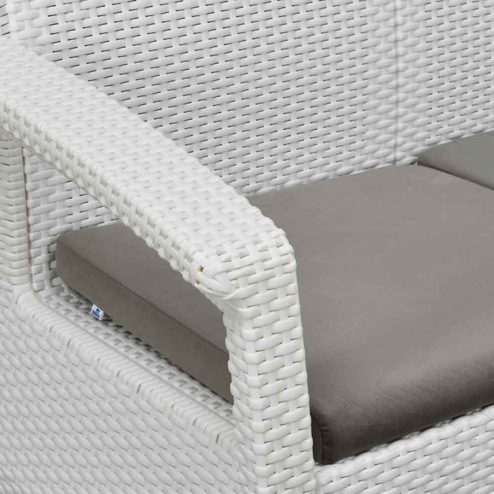 Nilkamal Goa Plastic 3 Seater Sofa with Cushion (Milky White and Grey) - Image 9