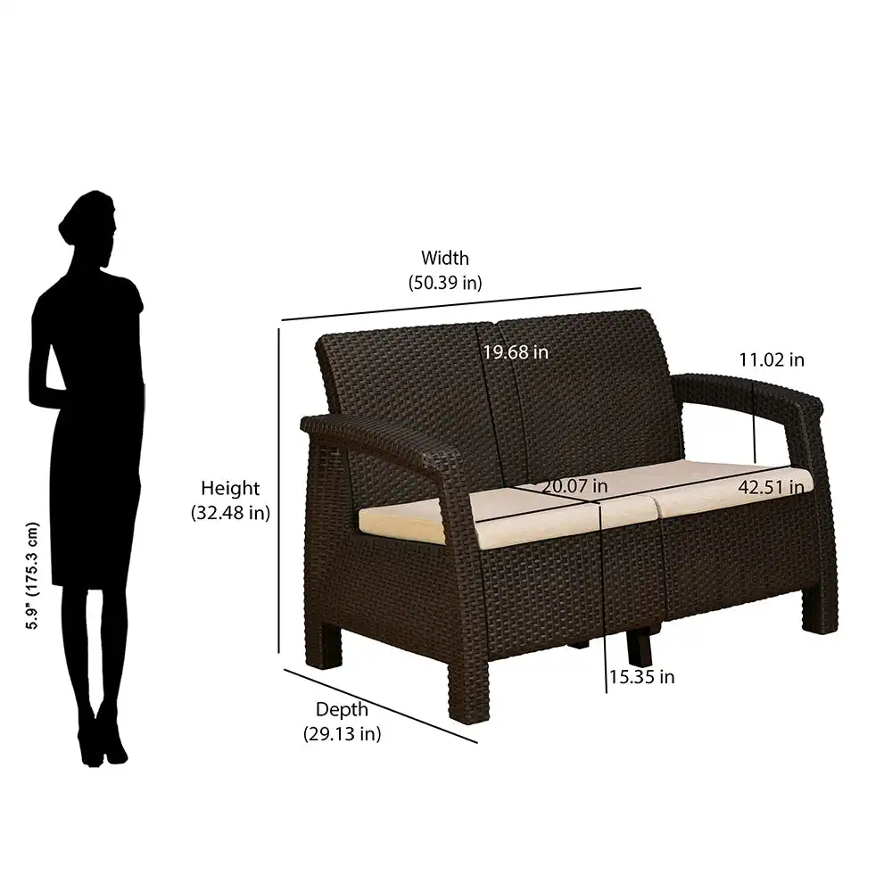 Nilkamal Goa Two Seater Plastic Sofa Set with Cushion - Image 14