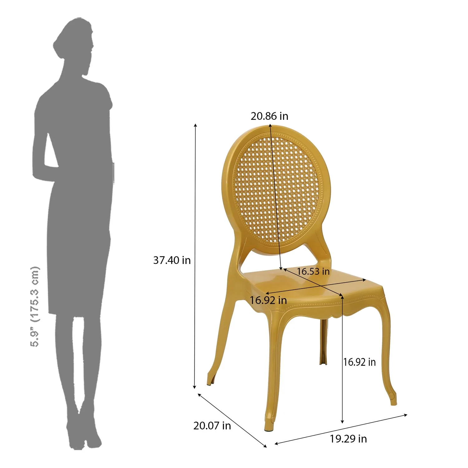 Nilkamal Grace Plastic Chair (Gold) - Image 9