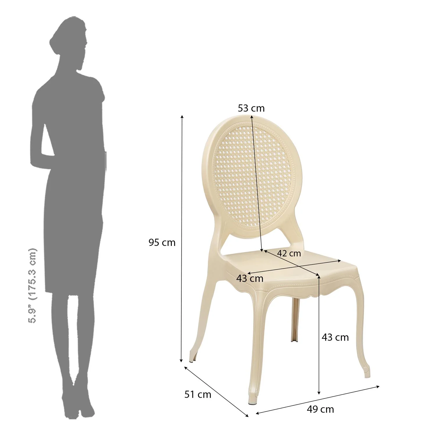 Nilkamal Grace Plastic Chair (Pearl White) - Image 8