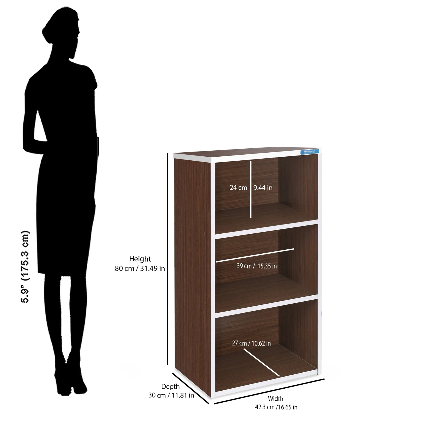 Nilkamal Halo 3 Tier Storage Cabinet (Legno Oak) - Image 6