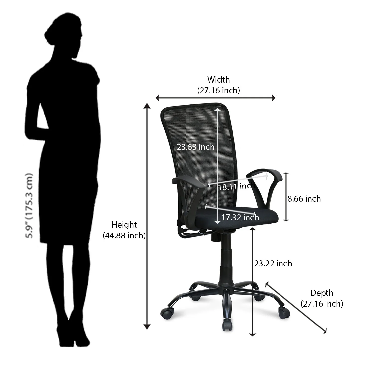 Nilkamal Hanoi Mid Back Office Chair - Image 9