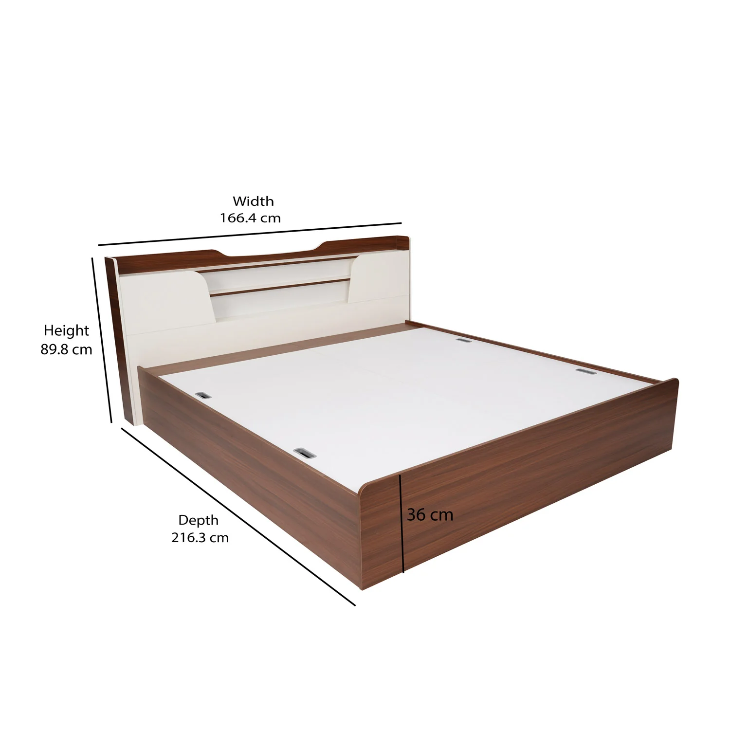 Nilkamal Hawk Calipso Queen Bed With Storage (Classic Plank Walnut/White) - Image 9